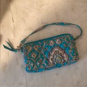 Vera Bradley Turquoise Paisley Wristlet/Tech Case